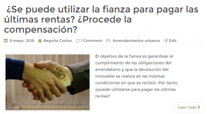 Fianza como renta en alquileres