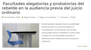 demandado rebelde en audiencia previa