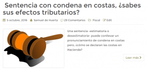 efectos tributarios condena en costas