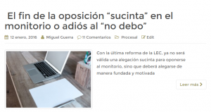 Final oposición sucinta monitorio