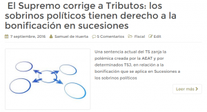 Impuesto de Sucesiones sobrinos politicos