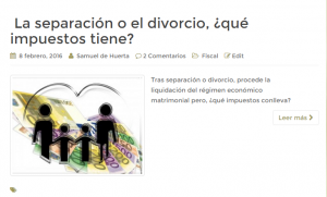 Impuestos posteriores a la separación o el divorcio