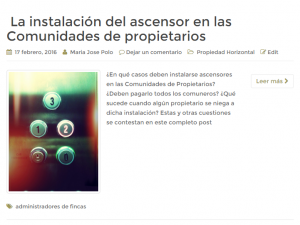 Instalacion de ascensor en Comunidades de Propietarios