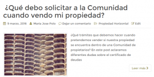 Venta de propiedad en Comunidades de Propietarios