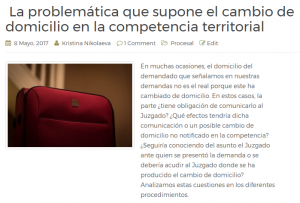 cambio domicilio competencia territorial