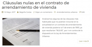 clausulas nulas arrendamiento vivienda